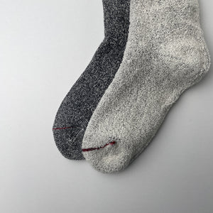 DOUBLE FACE CREW SOCKS "SILK&COTTON" BLUE / GRAY