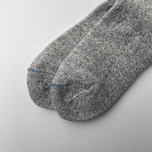 DOUBLE FACE CREW SOCKS "SILK&COTTON" - RED / L.GRAY