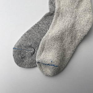 DOUBLE FACE CREW SOCKS "SILK&COTTON" - RED / L.GRAY