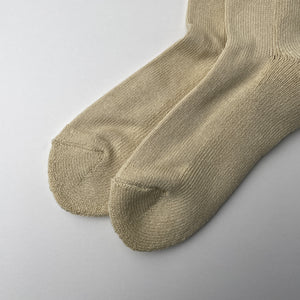 LOOSE PILE CREW SOCKS - RAW BEIGE