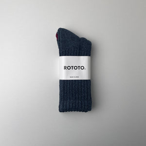 LOOSE PILE CREW SOCKS - MIX NAVY