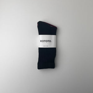 LOOSE PILE CREW SOCKS - BLACK