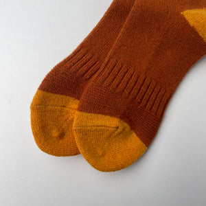 GUERNSEY PATTERN CREW SOCKS - D.ORANGE / D.YELLOW