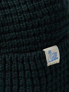 Unisex Beanie – Waffle Knit Merino Wool (614 Dark Teal)