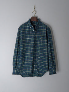 Cotton Slub Check Flannel Shirt - Blue