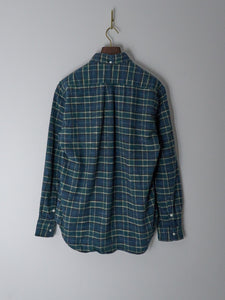 Cotton Slub Check Flannel Shirt - Blue