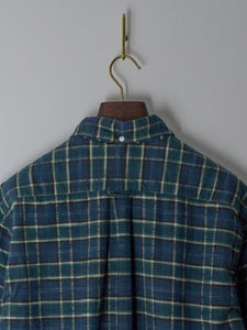 Cotton Slub Check Flannel Shirt - Blue