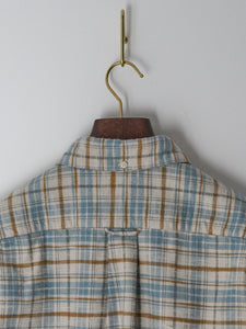 Cotton Slub Check Flannel Shirt - White