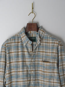 Cotton Slub Check Flannel Shirt - White