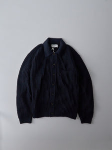 Knit Jacket in Merino Knit - Navy