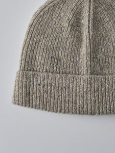 Watch Cap in Tweed Knit - Oatmeal