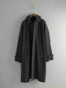 Raglan Coat Herringbone 100% Wool