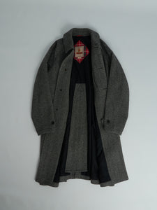 Raglan Coat Herringbone 100% Wool