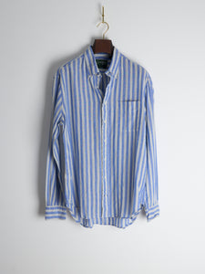 Blue Cotton/Ramie Cabana Stripe