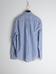 Blue Cotton/Ramie Cabana Stripe