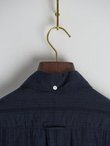 Navy Cotton/Linen Dobby Stripe