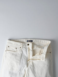 13.5oz White Classic Straight Selvedge Jeans - WHITE