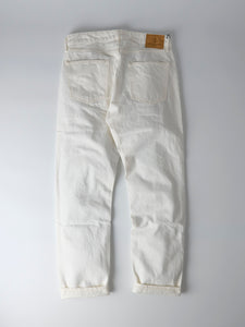 13.5oz White Classic Straight Selvedge Jeans - WHITE